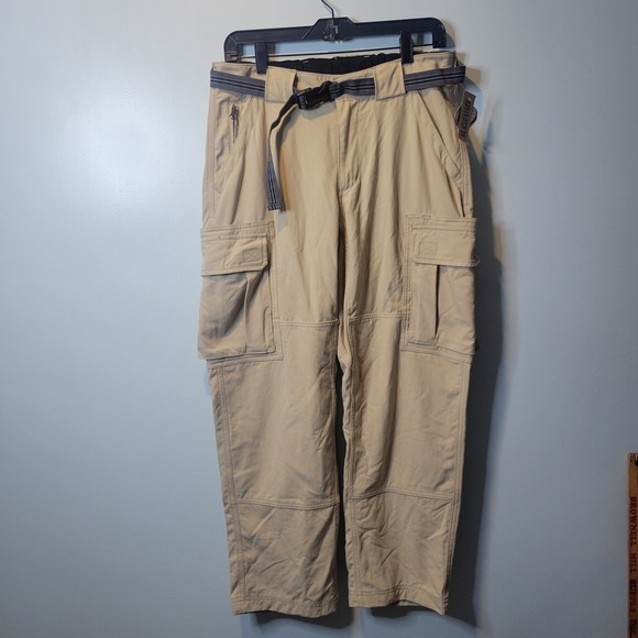 Duluth Trading‎ Cargo Pants Men Size MED Beige Straight Leg Nylon Hiking Outdoor - Picture 1 of 4